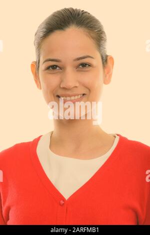 Visage de happy young Beautiful woman smiling Banque D'Images