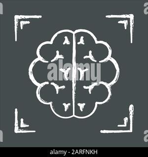 Icône craie d'acquisition cérébrale. Neuroimagerie. Analyse de la structure du système nerveux. Procédure médicale. Examen hospitalier. Test clinique professionnel. Neurologie Illustration de Vecteur