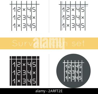 Icône des données de l'enquête. Analyse de l'information. Numéro dans la liste. Choisissez la figure. Matrice de chiffres. Test, examen. Questionnaire. Conception plate, linéaire et colo Illustration de Vecteur