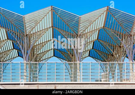 Toit de la Santiago Calatrava conçu 'Oriente gare' à Lisbonne Banque D'Images