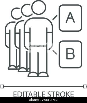 Icône linéaire de l'étude de masse. Groupe de discussion. Les gens choisissent la réponse. Évaluation de l'opinion publique. Vote. Liste De Contrôle. Illustration de la ligne fine. Symbole de contour. Vect Illustration de Vecteur