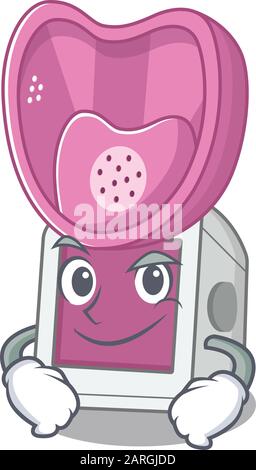 Look mascotte inhalateur à vapeur fraîche avec visage Smirking Illustration de Vecteur