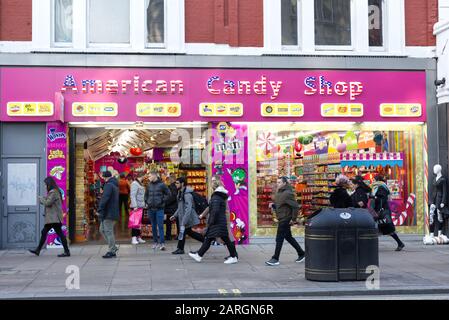 Boutique américaine de bonbons Londres Banque D'Images