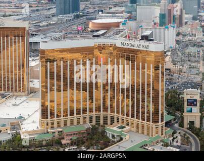 Vue aérienne du Mandalay Bay Hotel Banque D'Images