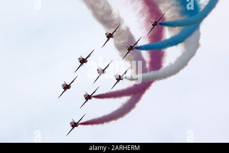 RAF Des flèches rouges en formation Banque D'Images