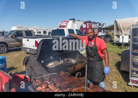 Barbecue Smoker Pigfest Lakeland, Floride États-Unis Banque D'Images