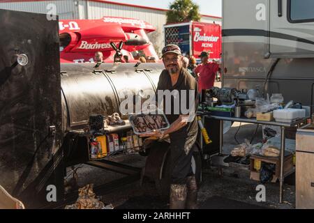 Barbecue Smoker Pigfest Lakeland, Floride États-Unis Banque D'Images