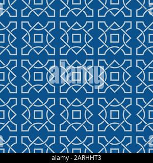 Classique bleu transparente ornée de carreaux mauresques modèle vectoriel de décorations. Mosaïque Mosaïque en fond style islamique. Illustration de Vecteur