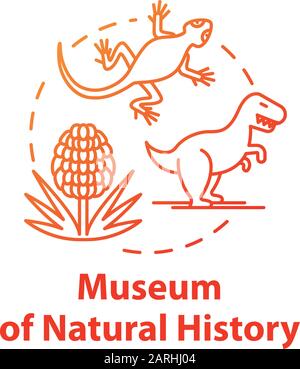 Icône concept Musée d'Histoire naturelle. Animaux préhistoriques. Exposition biologique. Naturhistorisches. Concept d'exposition paléontologique Thin Line illus Illustration de Vecteur