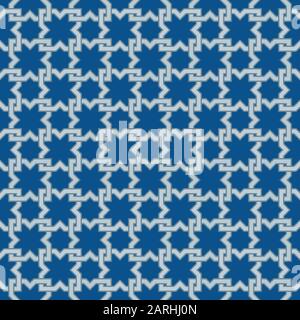 Motif Vectoriel Classique Bleu Orné Sans Couture De Décorations Mauresques En Mosaïque. Un arrière-plan tileable dans le style islamique. Illustration de Vecteur