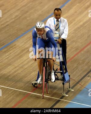 Jeux olympiques, Athènes, GRÈCE, piste olympique de Velodrome [Cycling Track] Pour Homme Gbr Bradley Wiggins et photo Peter Spurrier email images@intersport-images.com Banque D'Images