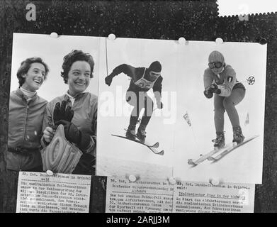 Championnat international de ski dames à Grindelwald Suisse Date: 11 janvier 1960 lieu: Grindelwald, Suisse mots clés: Championnat de ski Banque D'Images