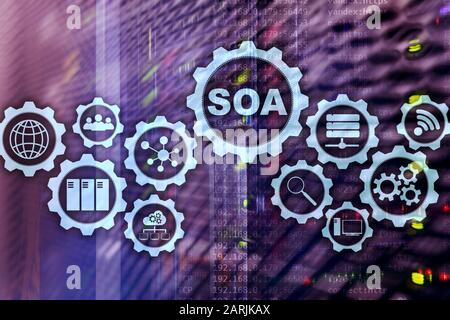 SOA. Modèle d'affaires et de la technologie de l'information concept pour Architecture Orientée Services en vertu du principe de l'encapsulation de service. Banque D'Images