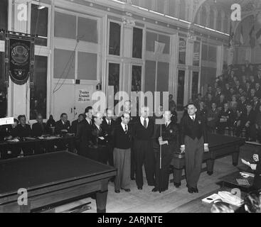 Billard de championnat d'Europe cadie-45. Date d'ouverture : 26 février 1948 mots clés : BILLRTS, CHAMPIONNATS, Ouvertures Banque D'Images