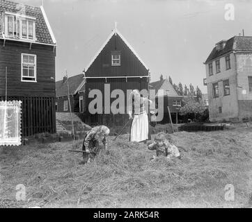 Hay Time On Island Marken Date : 12 Juin 1953 Lieu : Marken Banque D'Images