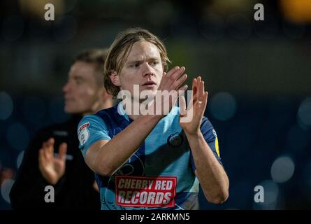 High Wycombe, Royaume-Uni. 28 janvier 2020. Alex Samuel de Wycombe Wanderers lors du match de la Sky Bet League 1 entre Wycombe Wanderers et Blackpool à Adams Park, High Wycombe, Angleterre, le 28 janvier 2020. Photo D'Andy Rowland. Crédit: Images Prime Media / Alay Live News Banque D'Images