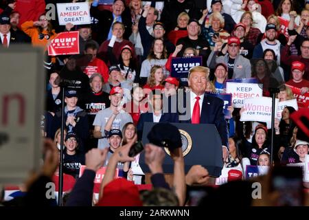 Wildwood, États-Unis. 28 janvier 2020. Donald Trump s’adresse à ses partisans de Wildwood. Crédit: Sopa Images Limited/Alay Live News Banque D'Images