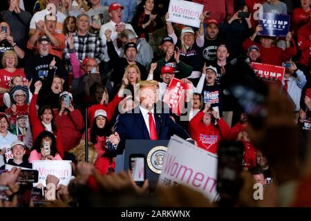 Wildwood, États-Unis. 28 janvier 2020. Donald Trump s’adresse à ses partisans de Wildwood. Crédit: Sopa Images Limited/Alay Live News Banque D'Images