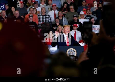 Wildwood, États-Unis. 28 janvier 2020. Donald Trump s’adresse à ses partisans de Wildwood. Crédit: Sopa Images Limited/Alay Live News Banque D'Images