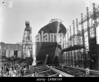 Lancement du navire de Russie OGB Date : 10 octobre 1953 mots clés : lancement, navires Banque D'Images