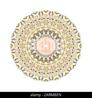 Coloré abstrait triangle géométrique tuile ornement mandala - ornement circulaire polygonal rond vectoriel art Illustration de Vecteur