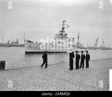 English Home Hot Visits Rotterdam Date : 21 Novembre 1960 Lieu : Rotterdam, Zuid-Holland Mots Clés : Navires Banque D'Images