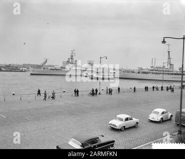 English Home Hot Visits Rotterdam Date : 21 Novembre 1960 Lieu : Rotterdam, Zuid-Holland Mots Clés : Navires Banque D'Images