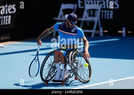 Open D'Australie, Melbourne Park, Victoria, Australie -29 Janvier 2020. Jour Ten, Heath Davidson (Australie) lors du match de troisième tour en Fauteuil roulant quadruple contre Dylan Alcott (Australie) - Alcott a remporté le match. -Image Credit - Brett Keating - Alay Live News. Banque D'Images