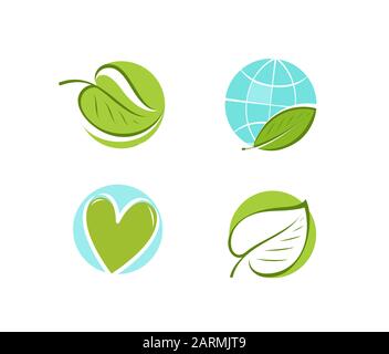 Logo feuille. Environnement, écologie, icône ou symbole de la nature. Vecteur Illustration de Vecteur