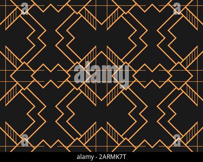 Motif art déco sans couture. Art géométrique linéaire des années 20 dans un style rétro. Illustration vectorielle Illustration de Vecteur