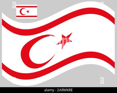 Wave République turque de Chypre du Nord vecteur du drapeau Illustration de Vecteur