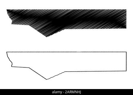 La région d'Ohangwena (régions de Namibie, République de Namibie) map vector illustration, scribble sketch carte d'Ohangwena Illustration de Vecteur