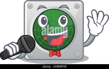 Un bon radar chantant sur un microphone Illustration de Vecteur