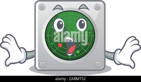 Motif personnage de dessin animé radar sur un geste surprise Illustration de Vecteur