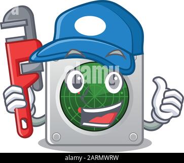 Super radar Plumber sur le style d'image de la mascotte Illustration de Vecteur