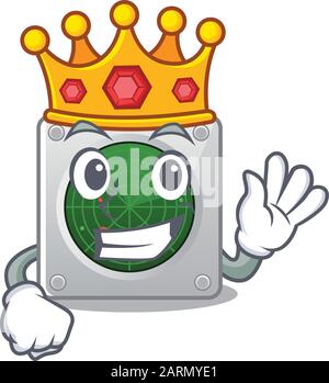 Un superbe radar stylisé de style King on cartoon mascotte Illustration de Vecteur