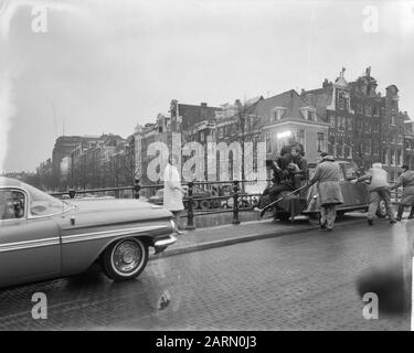 Enregistrements de films pour le film le collier de diamant. Nicole Karin Date: 10 avril 1963 lieu: Amsterdam, Noord-Holland mots clés: Film-enregistrements Banque D'Images