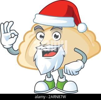 Une photo de Santa pierogi mascot photo style avec doigt ok Illustration de Vecteur