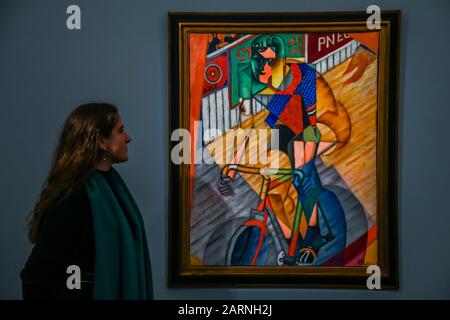 Sothebys, Londres, Royaume-Uni. 29 janvier 2020. Jean Metzinger, le cycliste (1912), estimation de £1.500,000 - 2.000.000 - Sotheby's previews ses ventes d'art impressionniste, Moderne et surréaliste qui ont lieu les 4 et 5 février 2020 à Londres. Crédit: Guy Bell/Alay Live News Banque D'Images