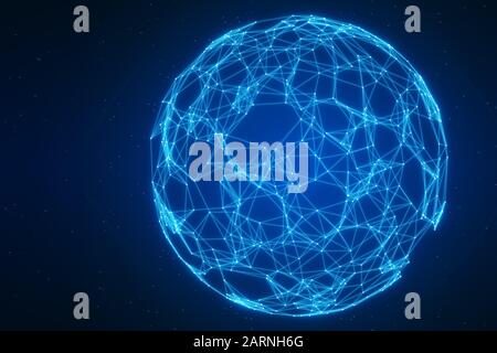 Illustration abstraite de la technologie de réseau mondial pour les entreprises, les télécommunications, l'Internet des Objets (IoT), le Big Data, fintech ou l'Intelligen artificiel Banque D'Images