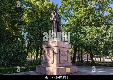 Monument de Michael Andreas Barclay de Tolly au parc de l'Esplanade à Riga, capitale de la République de Lettonie Banque D'Images