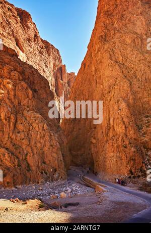 La gorge de Todgha ou les gorges du Toudra est un canyon situé dans les montagnes du Haut Atlas, près de la ville de Tinerhir, au Maroc Banque D'Images