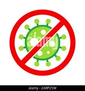 Wuhan Corona Virus, Ncov, Mers-Cov Moyen-Orient Syndrome Respiratoire Arrêt Du Coronavirus, Bloc, Anti Stamp. Vecteur 2019-2020. Avertissement, Protection. Illustration de Vecteur