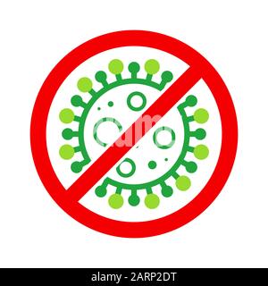 Wuhan Corona Virus, Ncov, Mers-Cov Moyen-Orient Syndrome Respiratoire Arrêt Du Coronavirus, Bloc, Anti Stamp. Vecteur 2019-2020. Avertissement, Protection. Illustration de Vecteur