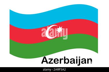 Drapeau de l'Azerbaïdjan. Illustration. La couleur et la taille de l'original. Illustration de Vecteur