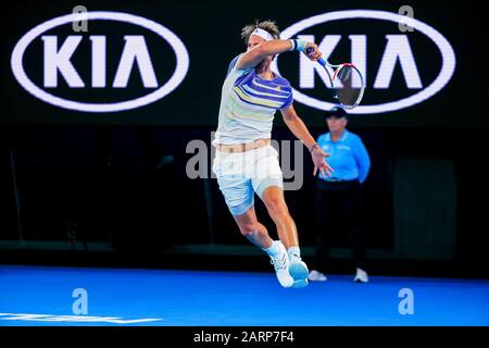 Melbourne, Australie. 29 Janvier 2020. Dominic Thiem (AUT) au cours de la dix journée de l'Open d'Australie. Crédit: Dave Hemaison/Alay Live News Banque D'Images