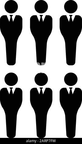 L'icône de groupe de personnes de sexe masculin avatar symbole vecteur pour la gestion des entreprises les personnes en couleur plate illustration pictogramme glyphe Illustration de Vecteur