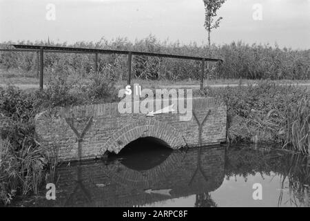 Points fixes Cultuurtechnische dienst Diver te Schoonrewoerd (swap lotissement Vijfheerenlanden) Annotation: S-11. Cinq Heerenlanden mots clés : consolidation des terres, ajustements des eaux de terrain Banque D'Images