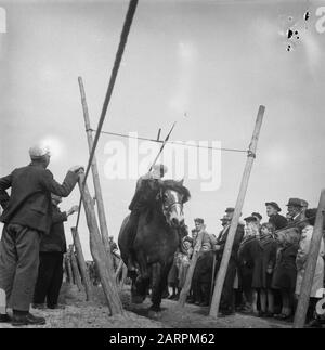 L'anneau couse à la Pentecôte trois sur Walcheren. Le gagnant est jonast Annotation: La Pentecôte Trois est un jour traditionnel de marché en plusieurs endroits Date: 14 mai 1951 lieu: Walcheren, Zeeland mots clés: Marchés, points de suture Banque D'Images