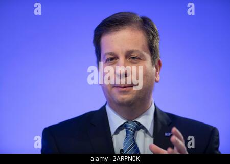 Walldorf, Allemagne. 28 janvier 2020. Luka MUCIC, membre de la direction, CFO, CFO, conférence de presse du bilan de SAP AG à Walldorf, 28 janvier 2020. | utilisation dans le monde crédit: DPA/Alay Live News Banque D'Images